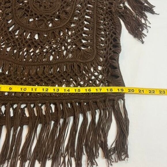 Rue 21 Crochet Top Size L Western Fringe CowgirlCore Boho Chic Oversized Boho - Picture 5 of 8